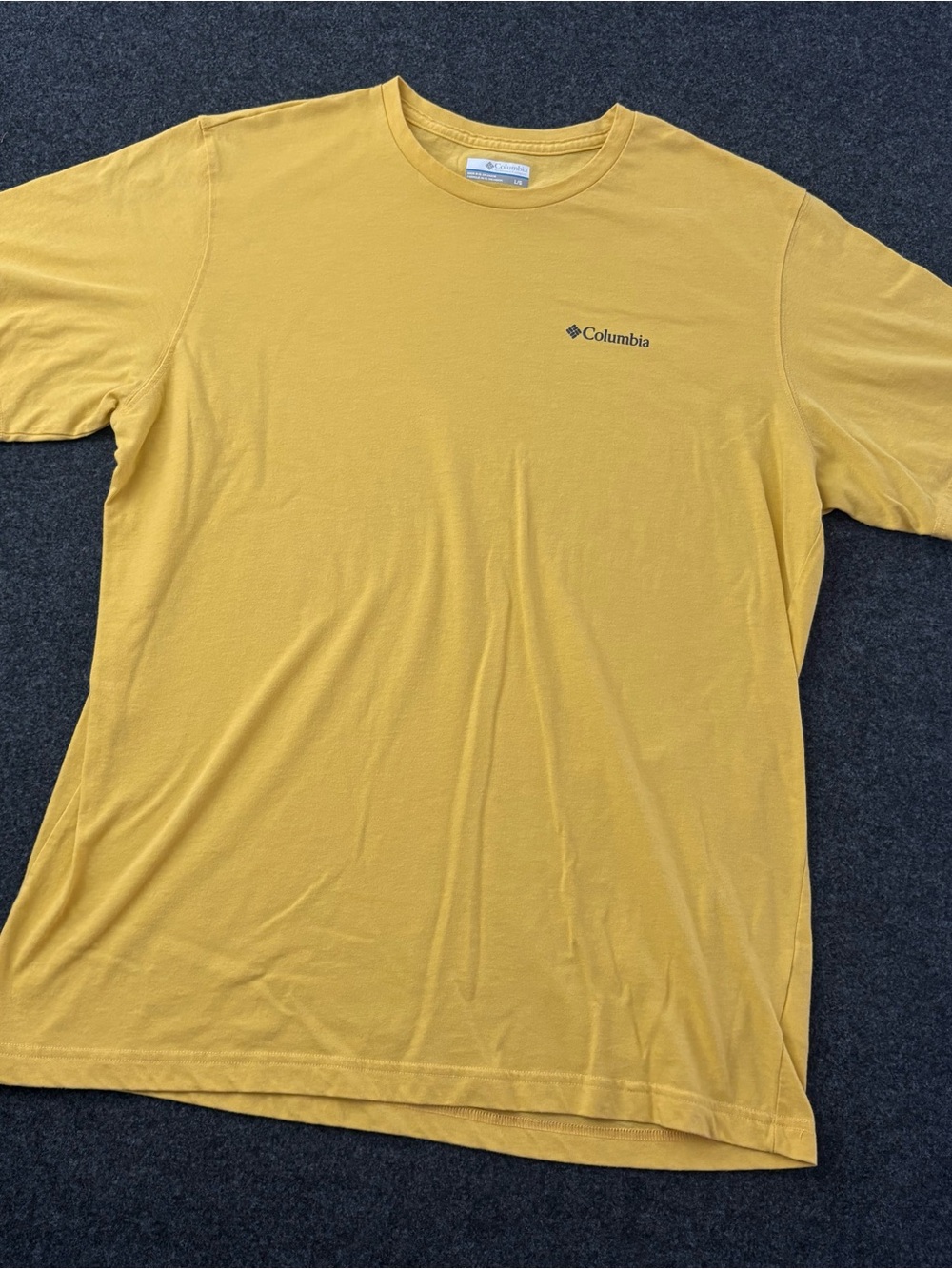 Columbia Men’s L Omni-wick Yellow Logo Casual Short Sleeve Outdoor Hiking Tee